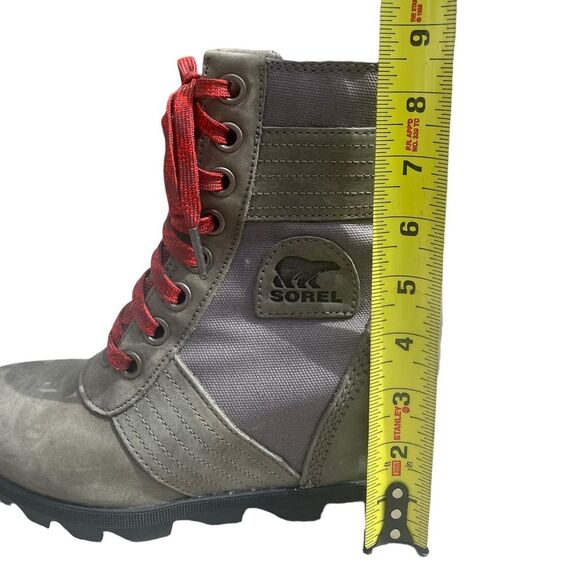 Sorel Lexie Wedge Boots Quarry Gray Leather Lace Up Booties Womens Size 7 - Picture 11 of 12